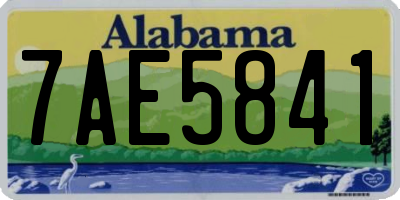 AL license plate 7AE5841