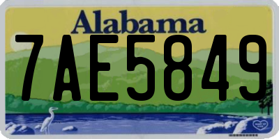 AL license plate 7AE5849