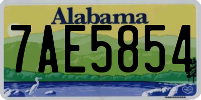 AL license plate 7AE5854