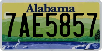 AL license plate 7AE5857