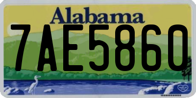 AL license plate 7AE5860