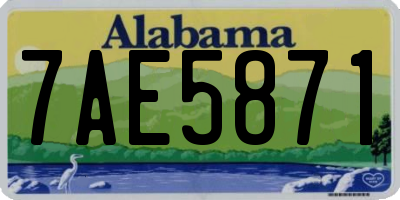 AL license plate 7AE5871