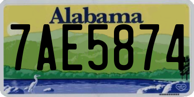 AL license plate 7AE5874