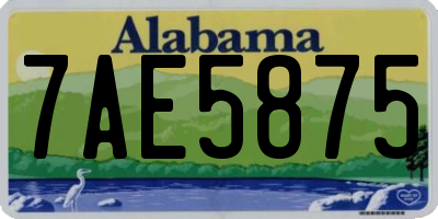 AL license plate 7AE5875