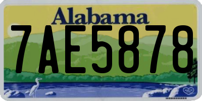 AL license plate 7AE5878