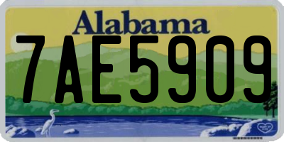 AL license plate 7AE5909