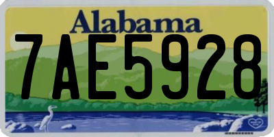 AL license plate 7AE5928