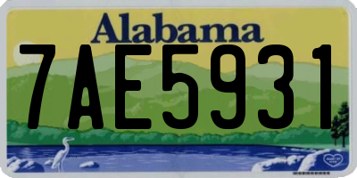 AL license plate 7AE5931
