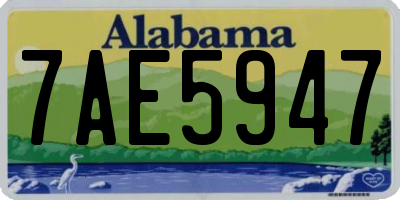 AL license plate 7AE5947