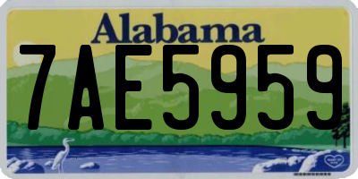 AL license plate 7AE5959