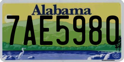 AL license plate 7AE5980