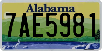 AL license plate 7AE5981