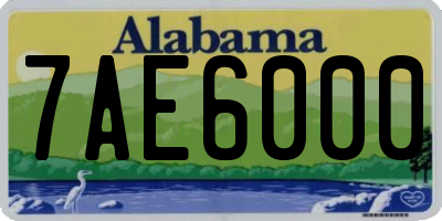 AL license plate 7AE6000