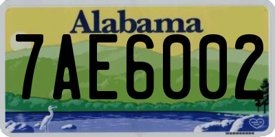 AL license plate 7AE6002