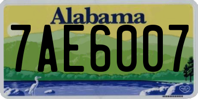 AL license plate 7AE6007