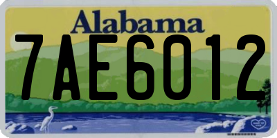 AL license plate 7AE6012