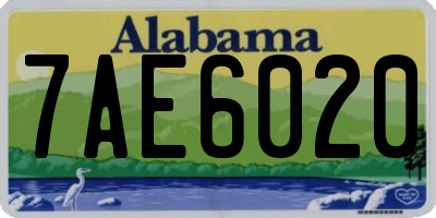 AL license plate 7AE6020