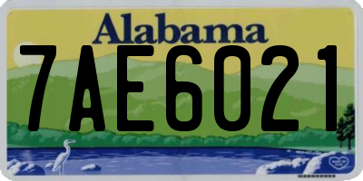 AL license plate 7AE6021