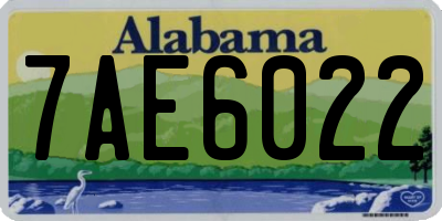 AL license plate 7AE6022