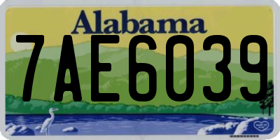 AL license plate 7AE6039