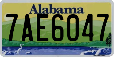 AL license plate 7AE6047