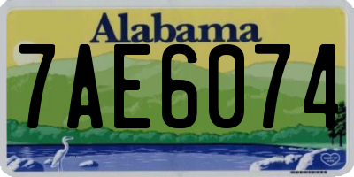 AL license plate 7AE6074