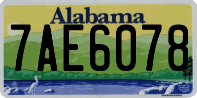 AL license plate 7AE6078