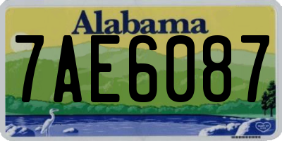 AL license plate 7AE6087