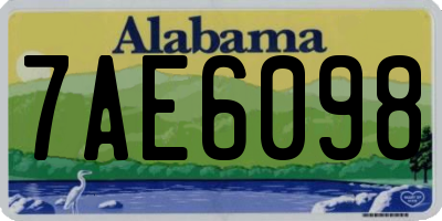 AL license plate 7AE6098