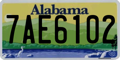AL license plate 7AE6102