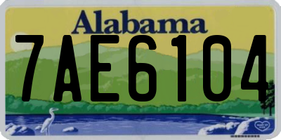 AL license plate 7AE6104