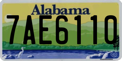AL license plate 7AE6110