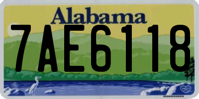 AL license plate 7AE6118