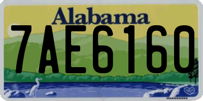 AL license plate 7AE6160