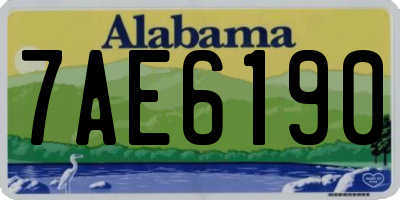 AL license plate 7AE6190