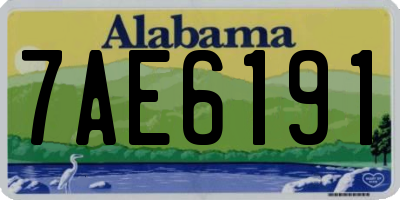 AL license plate 7AE6191