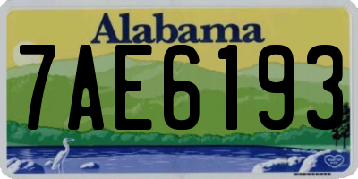 AL license plate 7AE6193
