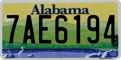 AL license plate 7AE6194