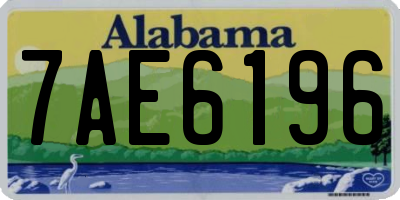 AL license plate 7AE6196