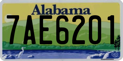 AL license plate 7AE6201