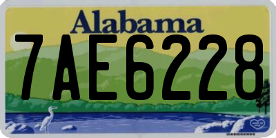 AL license plate 7AE6228