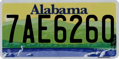 AL license plate 7AE6260