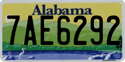 AL license plate 7AE6292