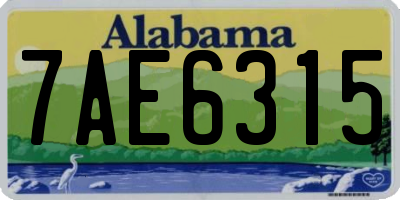 AL license plate 7AE6315