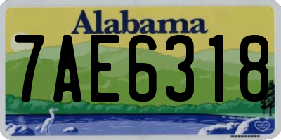 AL license plate 7AE6318