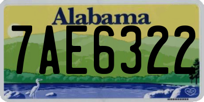 AL license plate 7AE6322