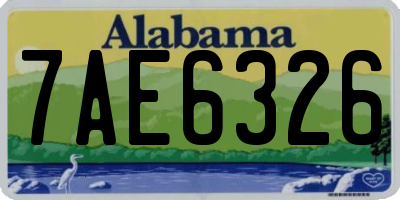 AL license plate 7AE6326