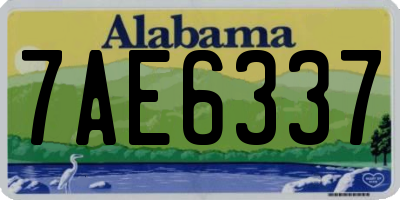 AL license plate 7AE6337