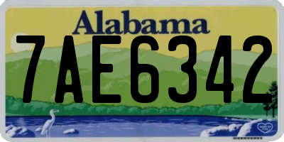 AL license plate 7AE6342