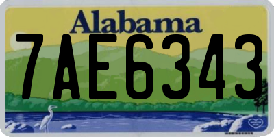 AL license plate 7AE6343